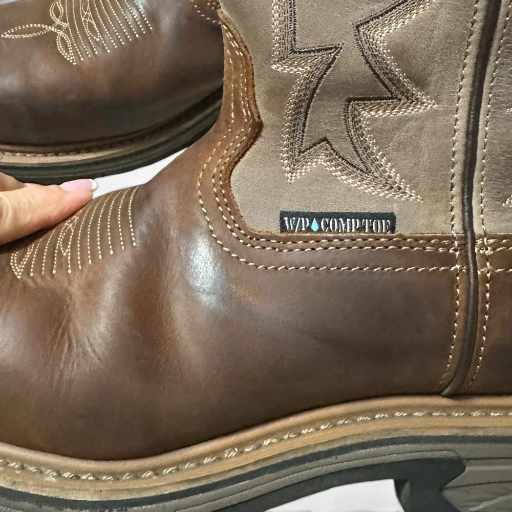 Dan Post Kirk Mens 9.5 Composite Toe Waterproof Brown Leather Work Boots DP59456